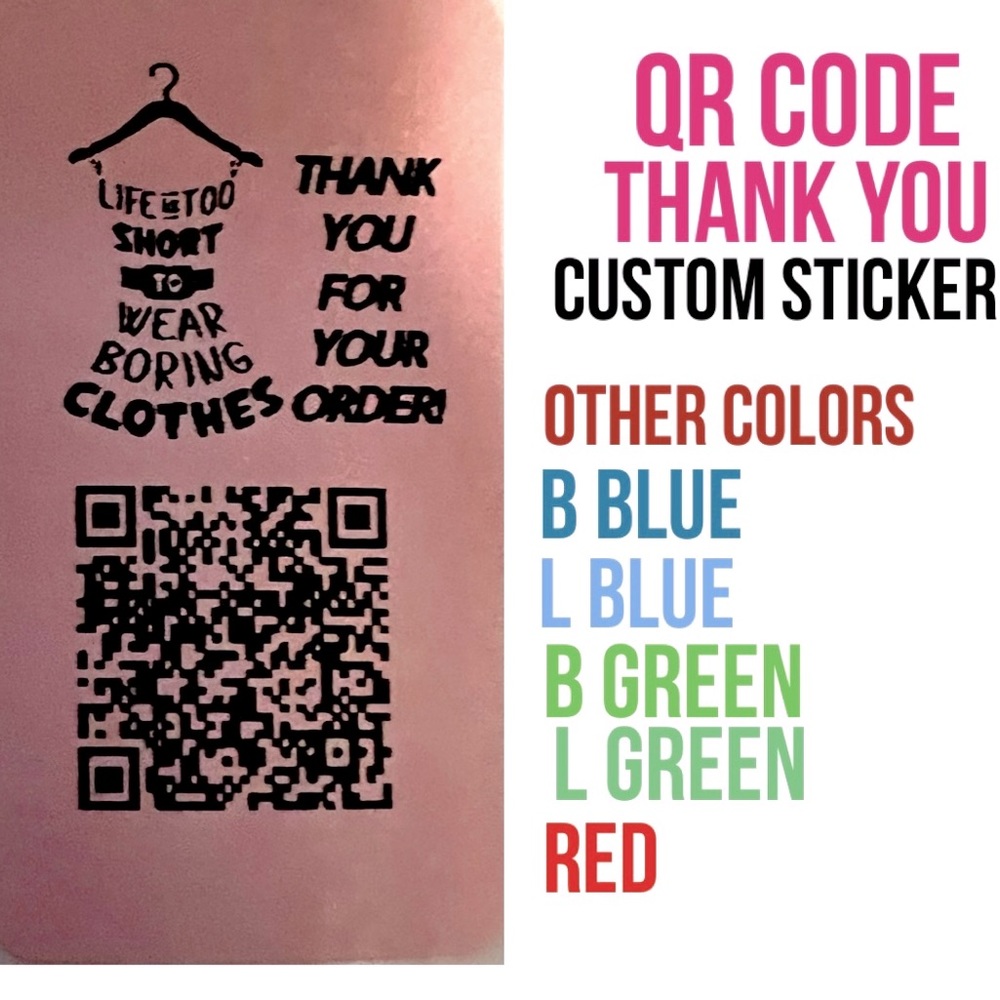 100 CUSTOM QR CODE STICKERS Thank you for your order